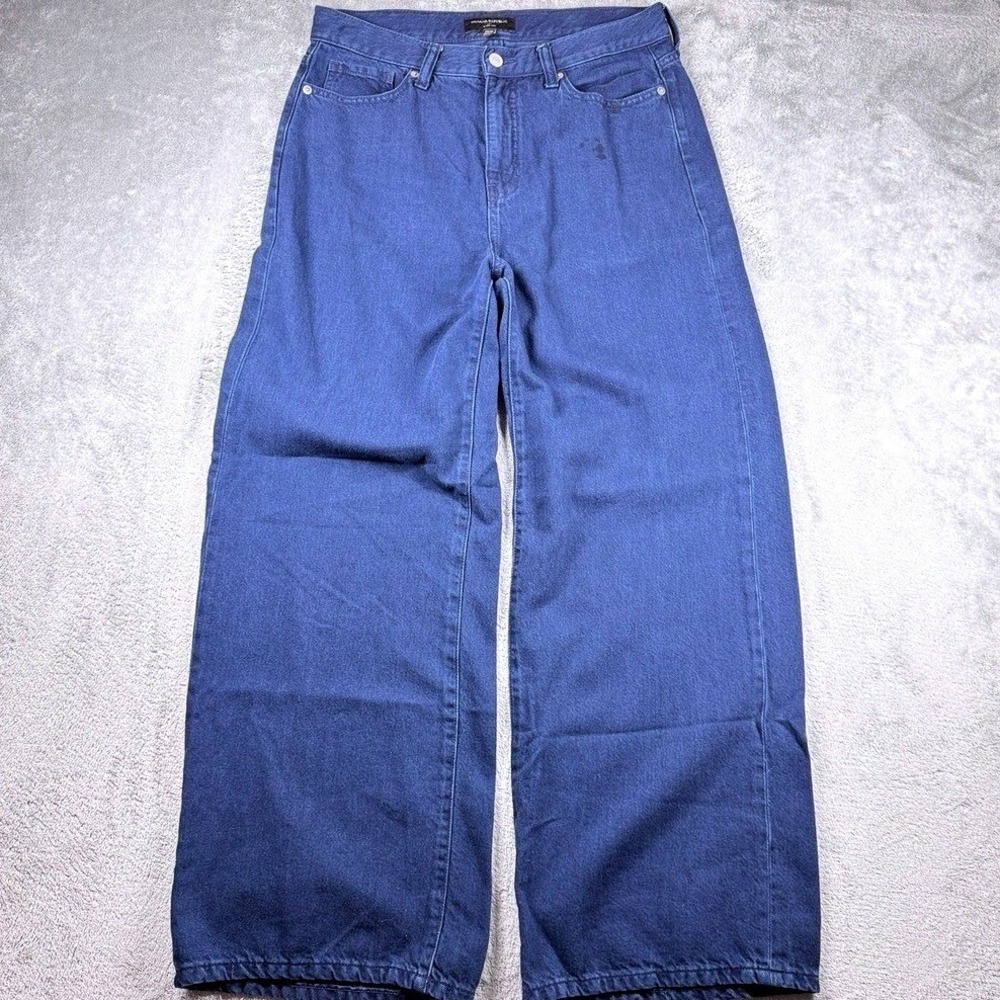 Banana Republic Womens 30 10 High Rise Wide‎ Leg Jeans Dark Wash Lyocell Denim